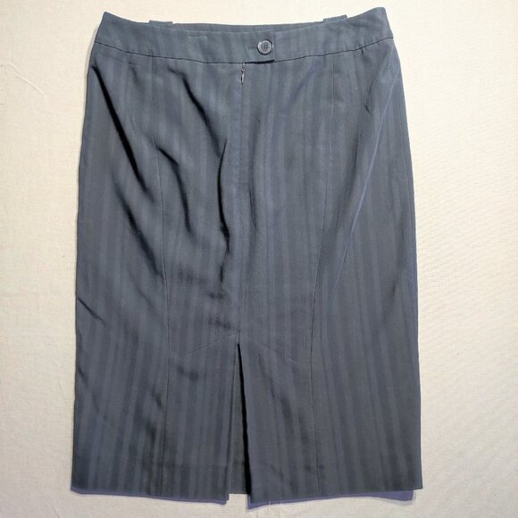 Vintage Esprit pencil midi skirt women's size 6 grey with stripes pattern - Picture 3 of 12